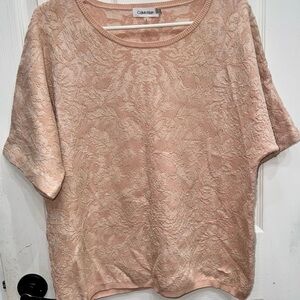 Calvin Klein Women's Pink Lace look Top